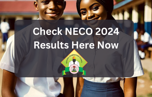 Checking the latest 2024 NECO results with image of Nigerian students and NECO logo