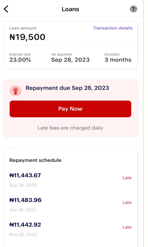 carbon mobile loan app dashboard