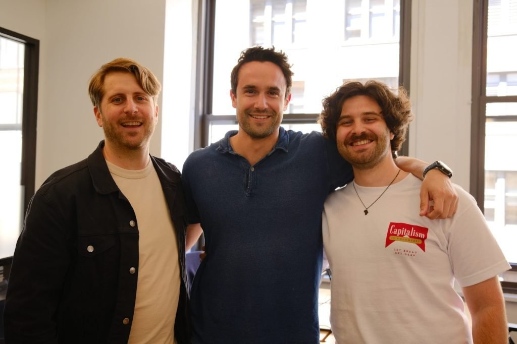 Jonathan Irwin, CTO (left), Michael Louis, CEO (middle), and Elijah Roussous, a founding engineer (right).