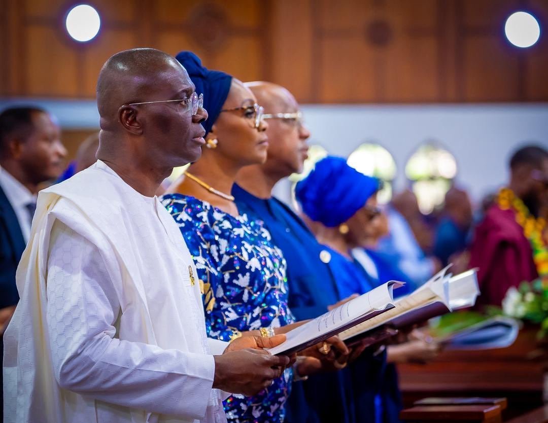 Segun Awolowo at funeral service in Lagos.