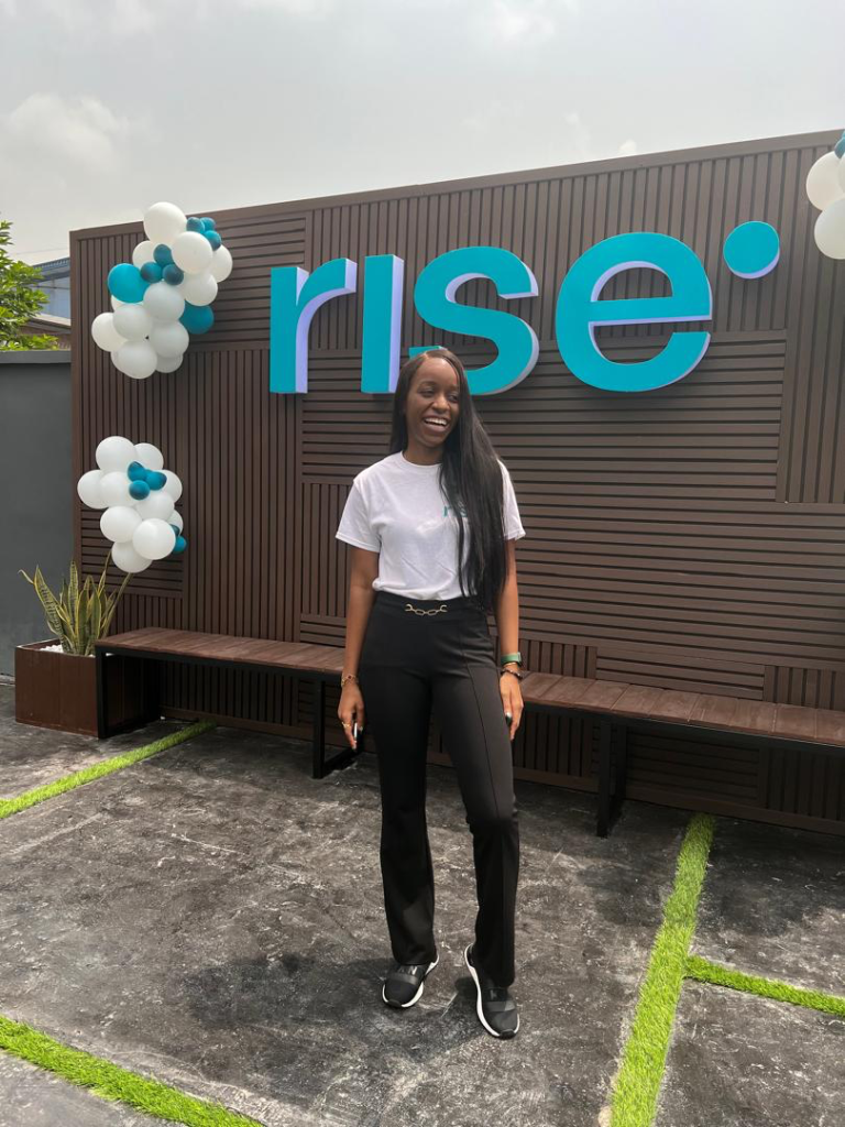 Uyanna at Risevest’s office in Yaba, Lagos.