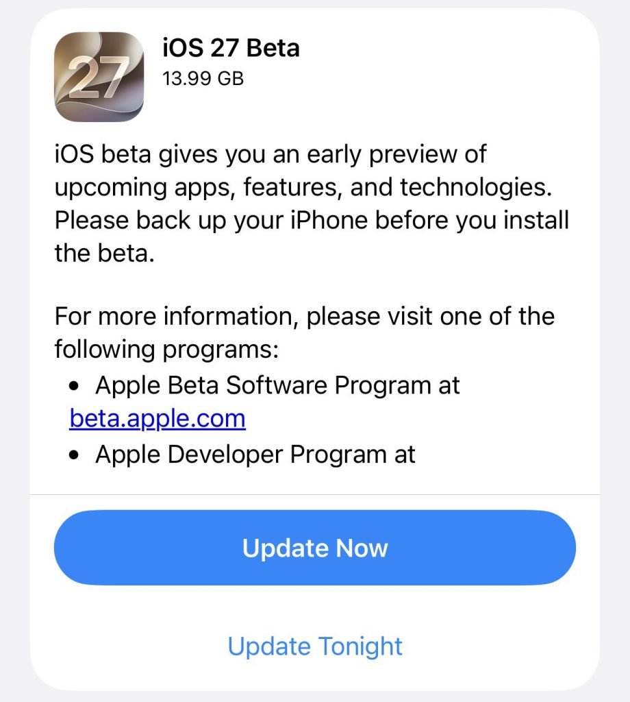 iPhones getting the iOS 27 update